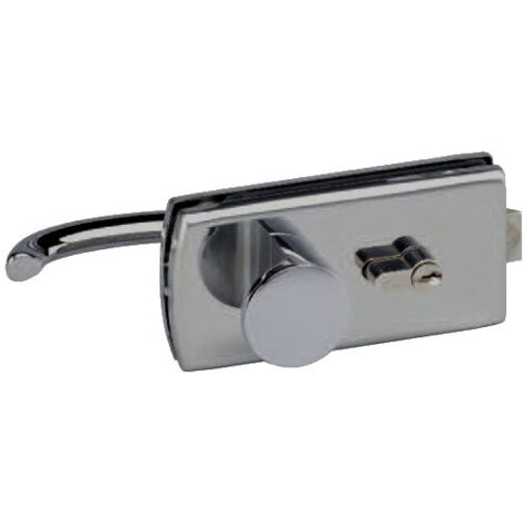 Serrure de miroiterie à cylindre à béquille et bouton Lagune 4037 finition chromé mat - Assa Abloy