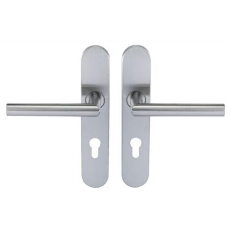 Béquille double inox sur plaque Ligne 19 type V condamnation - NORMBAU