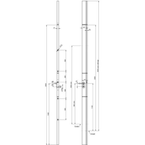 Vachette – Serrure en applique 4 points carénée A2P avec cylindre HDI+ blanche droite – Verrouillage anti-sciage et anti-enfoncement – Entraxe 70 mm (1/7)