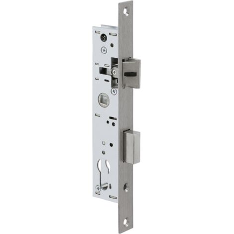 Metalux – Serrure monopoint encastrée 1 point pêne dormant – Entraxe 70 mm – Axe 24,5 mm – Pour gâche électrique – Têtière 22 mm - 2-tour (1/5)