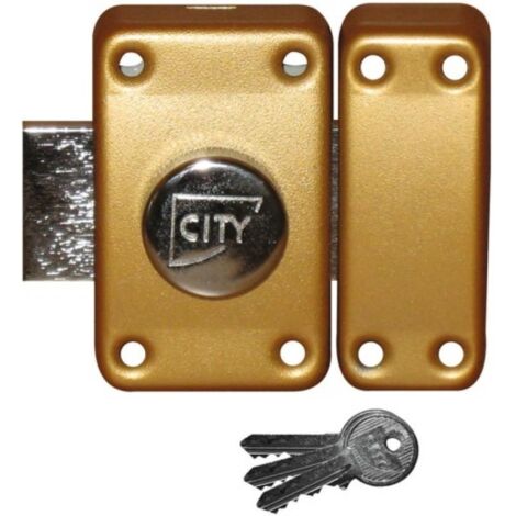 Verrou à bouton de sûreté sur n° KCF 005501 - Huisserie bois City 25 - cylindre longueur 30 mm - ISEO CITY
