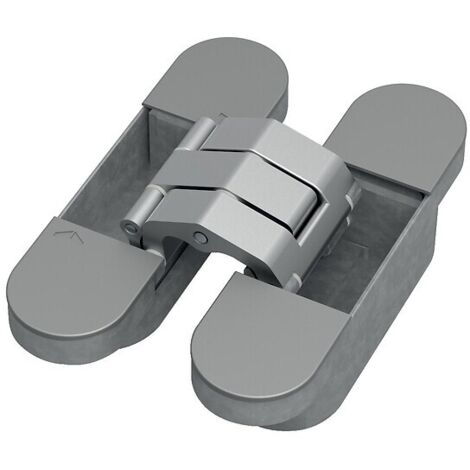 Paumelle technique invisible Tyo - charge 60-80 kg - par carton de 3 - zamak - finition blanc mat RAL 9016 - ARLU (1/4)