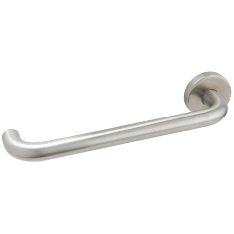 Vachette – Poignée de porte PMR en acier inoxydable brossé – Longueur 320 mm pour mise en conformité – Rosace diamètre 52 mm – Compatible serrures D45