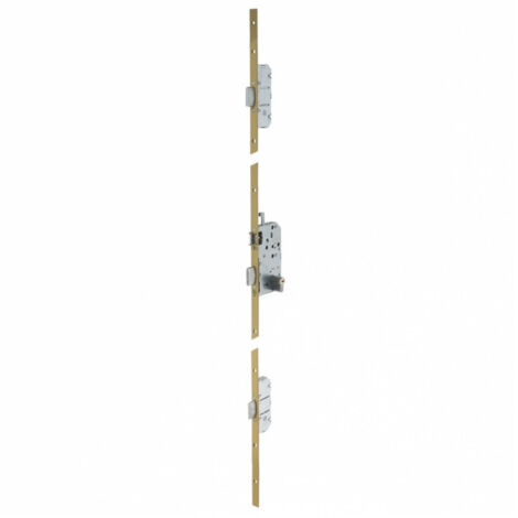 Vachette – Serrure électrique multipoints 5000 T204 bronze – 3 pênes oblongs latéraux – Entraxe 7/70 – Têtière 2040 mm x 18 mm