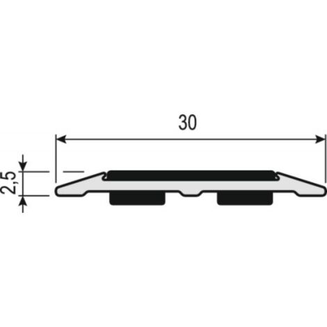 Dinac – Profil plat en aluminium anodisé 3m – Largeur 30mm – Bande antidérapante pour pose intérieure – Fixation adhésive (1/3)