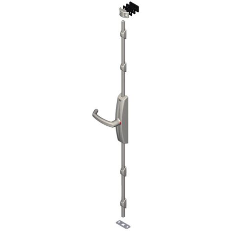La Croisee Ds – Crémone pompier à poignée rotative finition blanc RAL 9016 – Pour menuiserie bois, métal, PVC – Dimensions H 235 x l 41 x P 39 mm