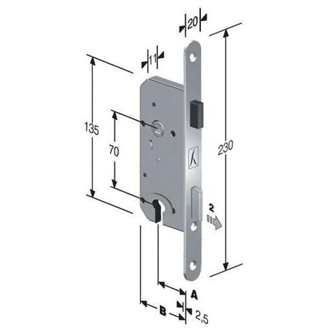 Serrure à larder à pêne magnétique – Clé type I – Axe 50 mm – Sécurisation portes – Pour bois dur – Bonaiti