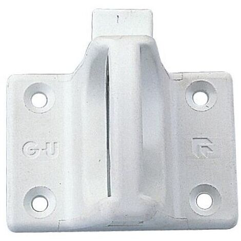 Ferco – Loqueteau pour meuble RAL 9016 acier laqué blanc – 1 gâche, 2 entretoises, 6 vis – G184120107