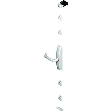 Crémone pompier en applique à poignée tournante dualis - Finition : Blanc RAL9016 - LA CROISEE DS (1/3)