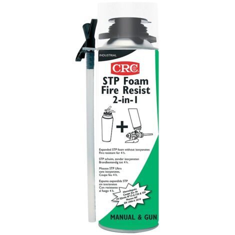 Mousse coupe-feu sans isocyanate 2 en 1 STP carton de 12 aérosols de 500ml net - CRC