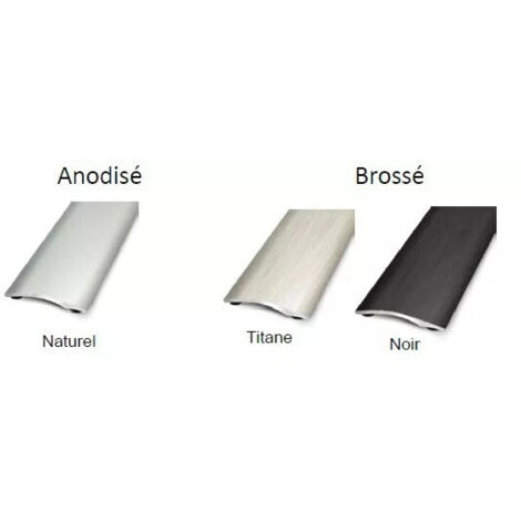 Dinac – Seuil en aluminium 27 mm pour sols souples et LVT – Longueur 0,93 m – Fixation adhésive butyle – Différence de niveaux jusqu'à 6 mm