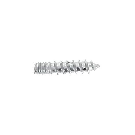 Vis d'assemblage sans tête double filet métaux/bois en acier zingué blanc, diamètre 4 mm, longueur 20 mm, sachet de 25 vis