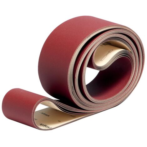 Bande abrasive de ponceuse 120mm x 7m grain 80 – Papier oxyde d'aluminium – Boîte de 10 – Pour polissage matériaux non conducteurs – VSM - KP222
