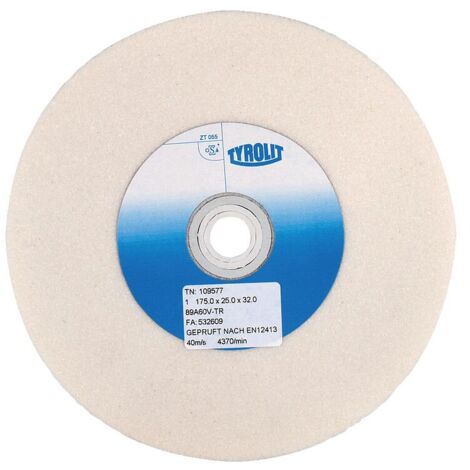 Tyrolit – Meule à touret pour affûtage grain 80 – Diamètre 150 mm – Épaisseur 25 mm – Alésage 32 mm – Pour acier rapide et carbure (1/2)