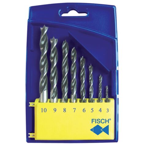 Coffret de 8 forets à bois, diamètres 3 - 4 - 5 - 6 - 7 - 8 - 9 - 10 mm - FAMMAB