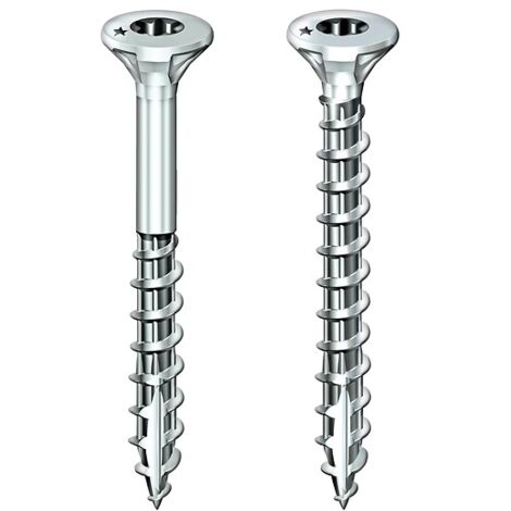 Rocket – Vis à bois tête fraisée étoile 5x100/60 en acier zingué – 200 pièces – Vissage fluide et sans fendage – 351400025063