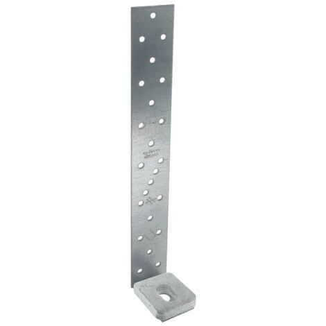 Simpson Strong Tie – Ancrage pour montant d'ossature – Accessoire pour poteau en acier – Dimensions 292x52mm – Épaisseur 2mm – Perçage oblong Ø 25x13,5mm (1/6)