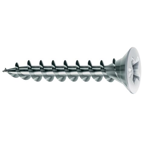 Vis pour profilés tête fraisée Phillips acier laqué blanc entièrement filetées Framex Pvc, Ø 4,3 mm, L 20 mm, 1000 pi - MUSTAD