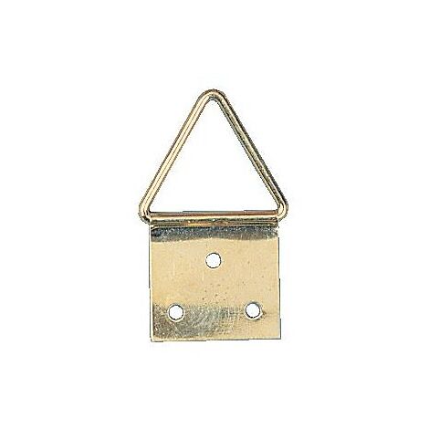 Attaches triangulaires pour tableaux en acier laitonné avec pointes largeur 20mm sachet de 100 pièces