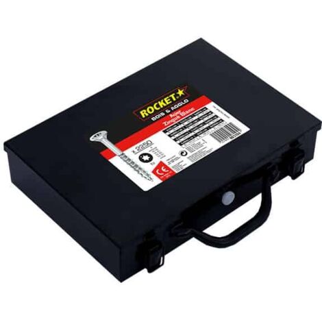 Rocket – Mallette de 2250 vis autoperceuses bois aggloméré – Acier zingué – Tête fraisée TX – Vissage rapide sans fendage
