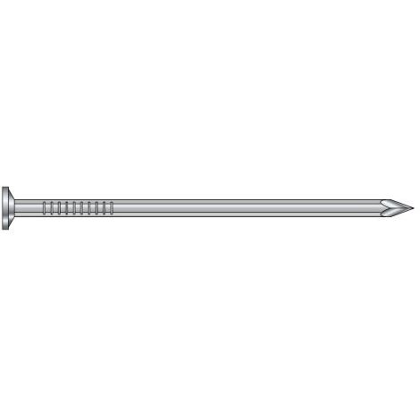 Pointes cannelées tête plate acier galvanisé à chaud, diamètre 4,3 mm, longueur 125 mm, cartouche de 5 kg - SIMPSON (1/3)