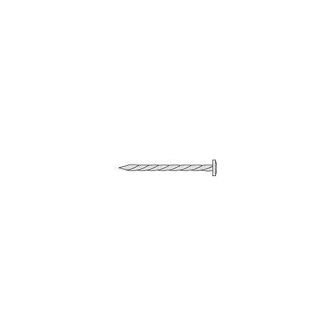Pointes torsadées tête plate acier brut, diamètre 2,7 mm, longueur 60 mm, cartouche de 5 kg - PATE