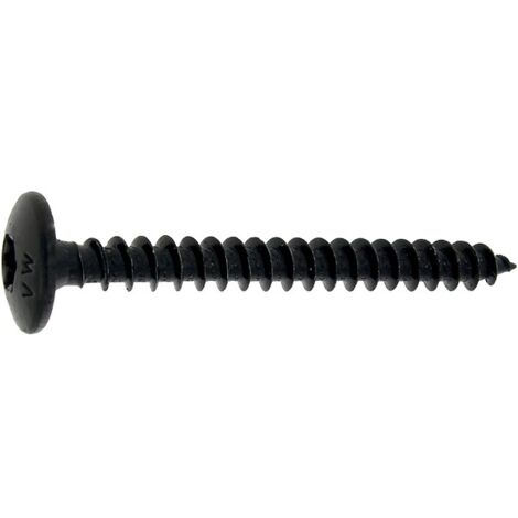Vis penture - Viswood - Tête cylindrique bombée - TX - Acier zingué noir - 6 x 20 mm - Boîte de 250