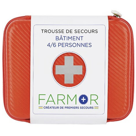 Trousse de secours "Bâtiment" 4/6 pers. Fermeture zip - Farmor