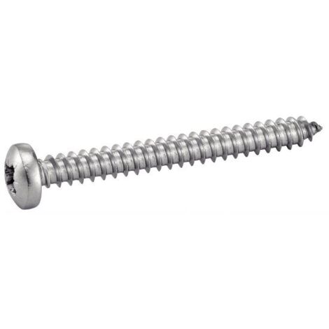 Vis à tôle tête cylindrique large pozidriv inox A2. diamètre 3.9 mm. longueur 9.5 mm. boîte de 200 vis - ACTON