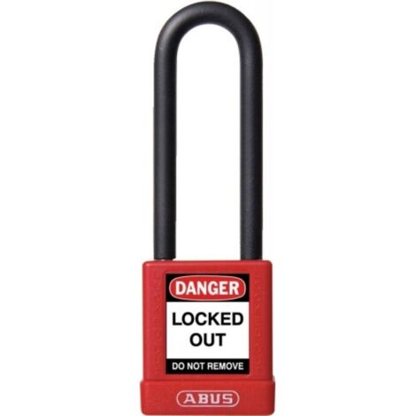 Cadenas de consignation varié 40 mm anse isolée en 76 mm coloris rouge - ABUS