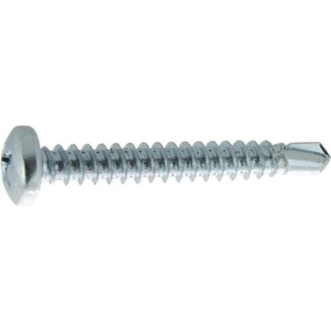 Vis autoperceuses tête cylindrique emp. philips acier zingué blanc ent. filetées, Ø 5,5 mm, long. 80 mm, bte 250 pièces - VISWOOD (1/2)