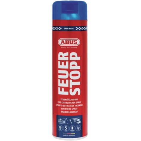 Abus – Spray extincteur AFS625 FIRE STOP – Agent extincteur moussant – Classe A/B/F – Pour feux de bois, liquides inflammables et graisses