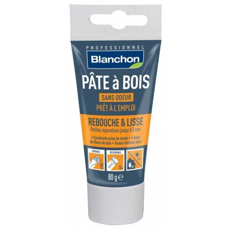 Pâte à bois prêt à l'emploi, petites réparations, teinte naturel, tube de 80 g - BLANCHON