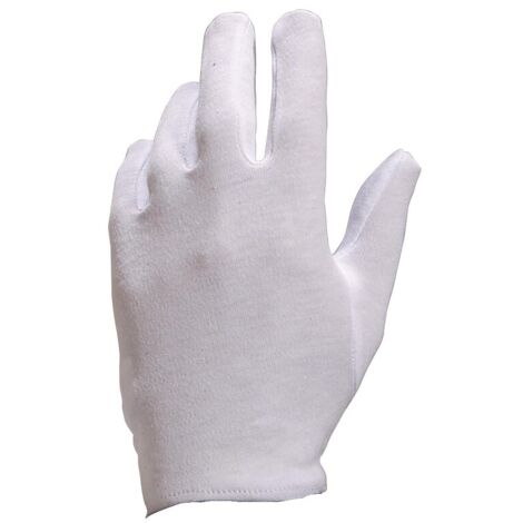 Gants de manutention Delta Plus COB40 taille 8, Protection mécanique, Blanc ( Prix pour Paquet de 12 Paires )