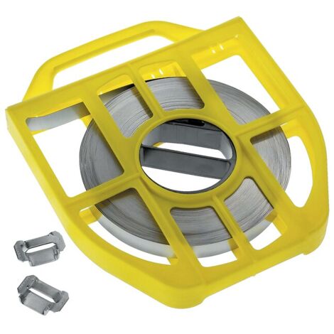 Feuillard inox 0,7 mm x 20 mm – Rouleau de 50 m – Pour fixation métal et bois dur – Résistant à la corrosion – Serflex