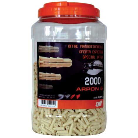 Spit – Cheville légère universelle pour support plein – Lot de 2000 unités – Ø6 mm – Tenue optimale – 55723