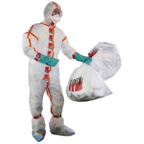 Kit d’intervention amiante à usage court – Combinaison Basiclean® Plus en non-tissé – Gants nitrile étanches taille 10 – Masque FFP3 avec valve – Segetex Eif