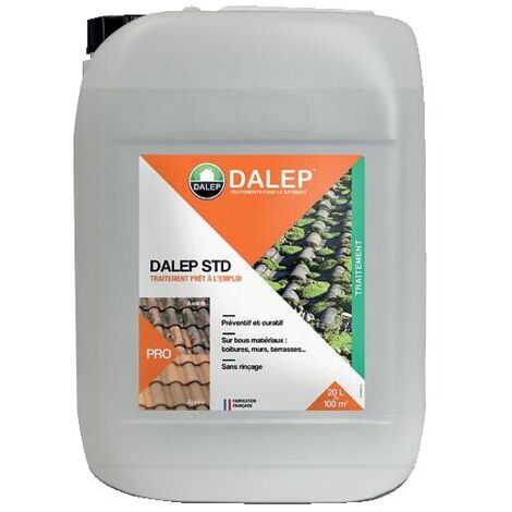 Dalep – Fongicide prêt à l'emploi 20L – Curatif et préventif pour tous matériaux – Action rémanente sans rinçage – Rendement 1L pour 5m²