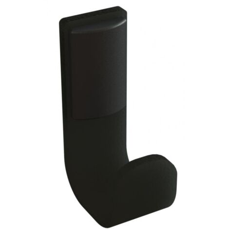 Crochet porte-peignoir 1 tête à fixer Alur noir mat en aluminium plié thermolaqué - PELLET ASC (1/2)