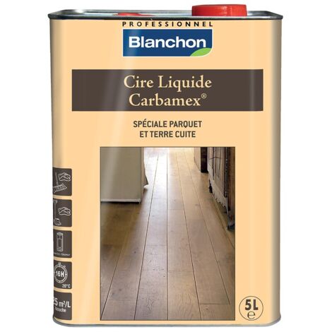 Blanchon – Cire liquide CARBAMEX pour bois dur – Teinte naturelle – Brillant profond et grande dureté – Résistante à l'humidité – Bidon 1L