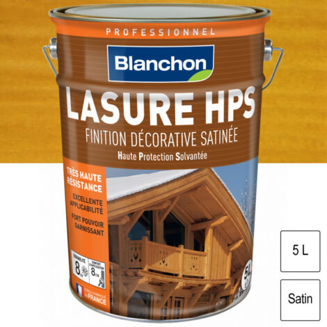 Lasure HPS haute protection solvantée finition chêne clair bidon de 5 litres - BLANCHON