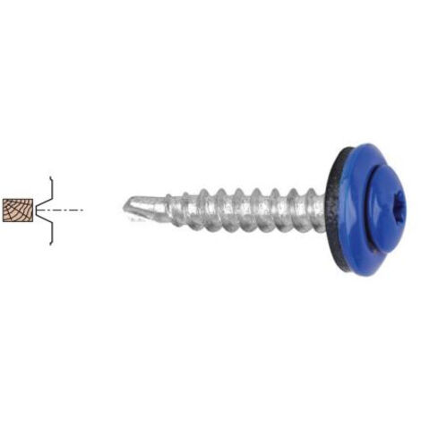 Vis de bardage acier cémenté tête cylindrique bombée torx T20 laquée Belvis Bois. gris anth RAL7016 4.9x35mm. 100 p - ETANCO L.R. (1/4)