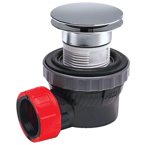 Wirquin – Bonde de lavabo à écoulement libre D32 nano 6,7 – Siphon gain de place en laiton chromé – Montage rapide ¼ de tour – Sortie orientable 360° (1/7)