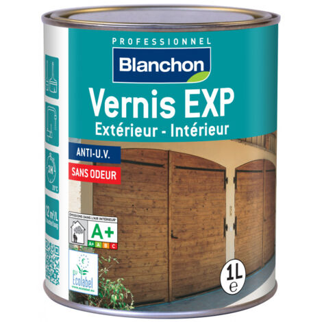 Blanchon – Vernis marin incolore mat 1L – Haute résistance anti-UV – Rendement 12m²/L/couche – Sans odeur pour intérieur et extérieur