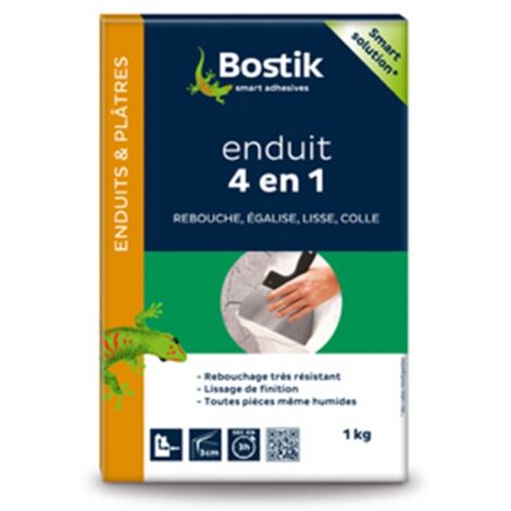 Enduit de rebouchage, collage 4 en 1, paquet de 1 kg - BOSTIK