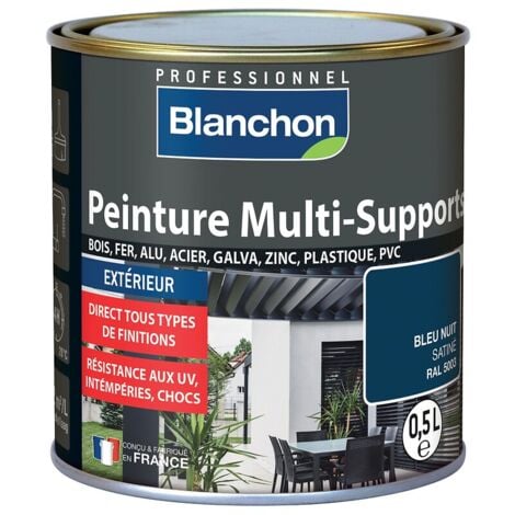Peinture extérieure Multisupports résistante aux chocs et UV gris anthracite 7016 pot 0,5l - BLANCHON