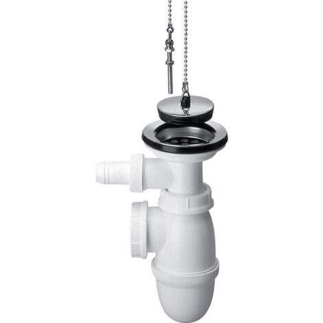 Nicoll – Vidage complet évier 1 bac en polypropylène – Prise machine à laver – Sortie horizontale 60mm – Installation évier grès