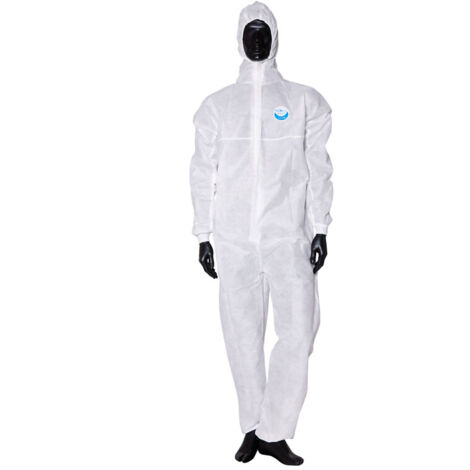 Combinaison De Protection Chimique WeeCover XL Cat. III Type 5/6 - Blanche, Unisexe - Pour Travaux à Risques