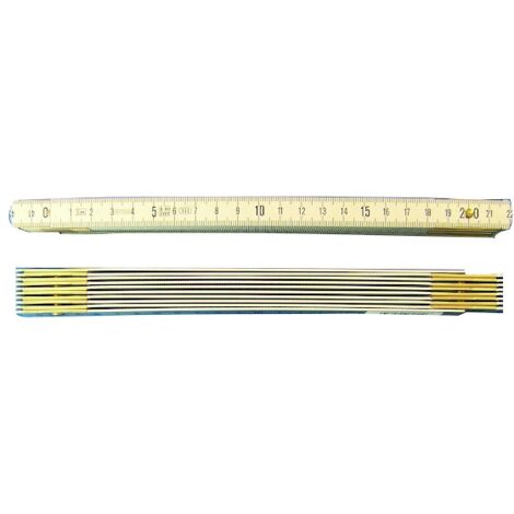 Mètre pliant 2 mètres en aluminium à 10 branches gradué recto/verso Classe III - WILMART