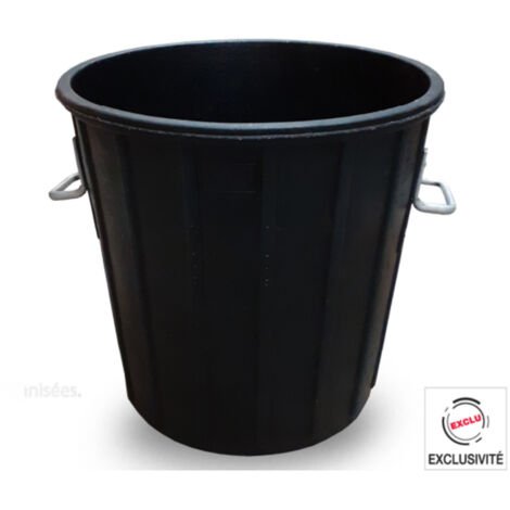Taliaplast – Poubelle d'extérieur caoutchouc armé 75 litres – Résistante aux conditions difficiles – Poignées métalliques galvanisées – Diamètre 600 mm